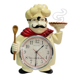 Kitchen Chef Clock Sterling and Noble Italian Vintage Plastic 11in